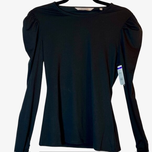 Rebecca Taylor Black Puff Sleeve Long Sleeve Top Size Small - Picture 5 of 9